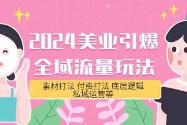 2024美业引爆全域流量玩法，素材打法 付费打法 底层逻辑 私城运营等(31节)