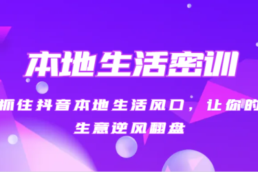本地生活密训 抓住抖音本地生活风口，让你的生意逆风翻盘（27节课）