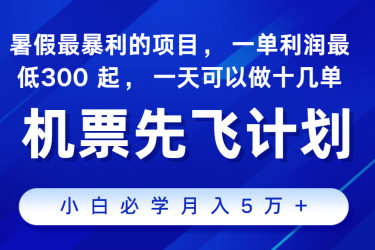 2024暑假最赚钱的项目，市场很大，一单利润300+，每天可批量操作