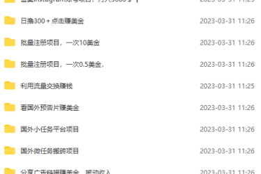 最新国外项目大礼包 十几种国外撸美金项目 小白们闭眼冲就行【教程＋网址】